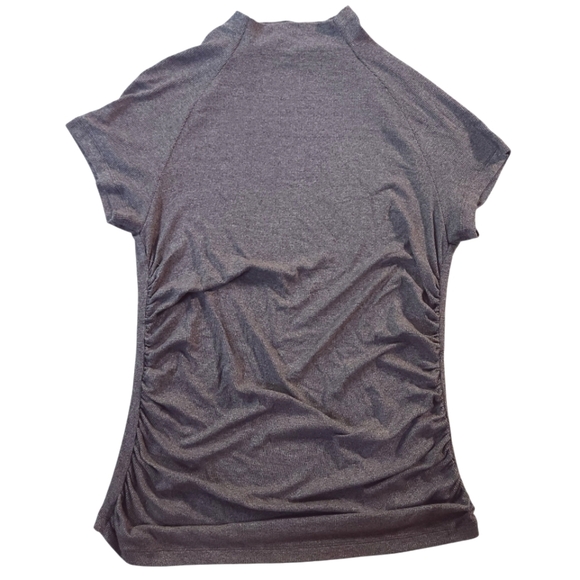 Evereve LNA Clothing Lyndell Ruched Mock Neck Bodycon Top Sz L - Picture 2 of 4